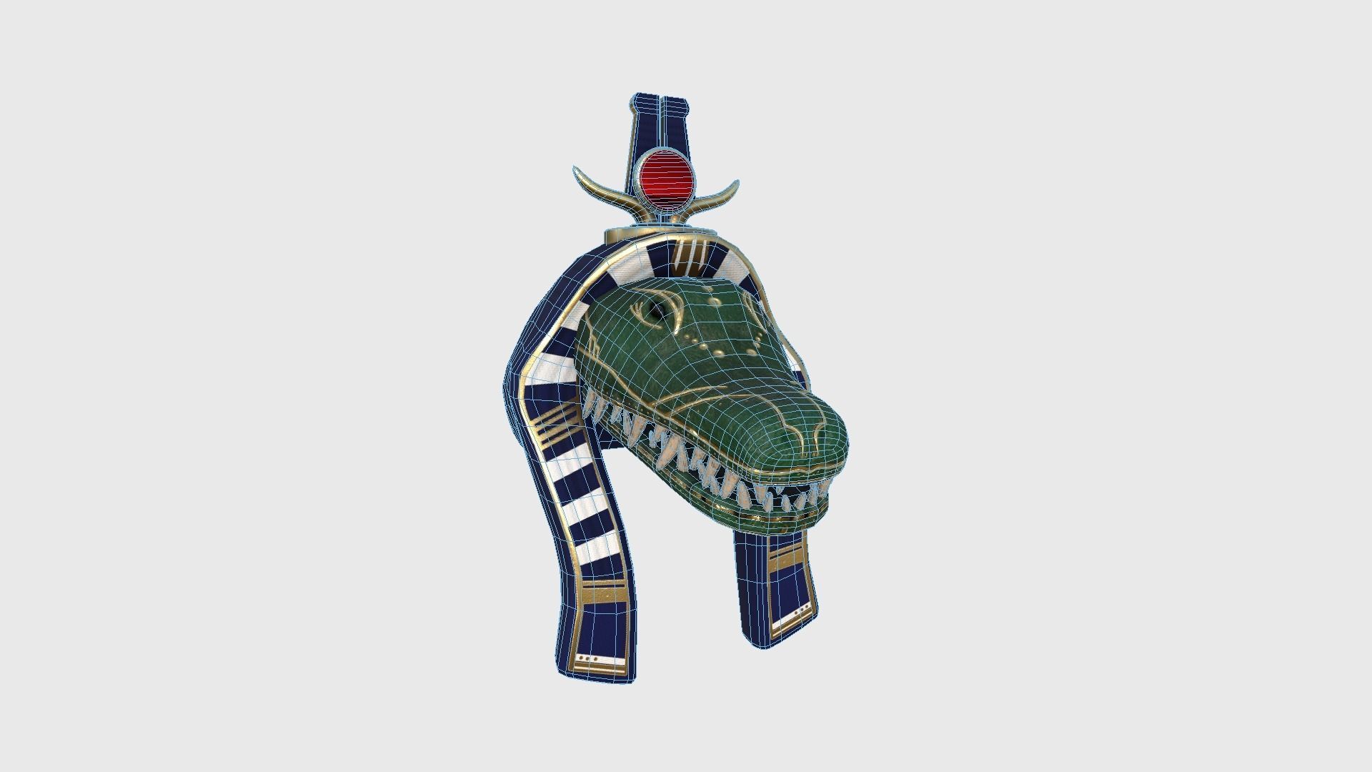 Sobek Mask A04 - Egyptian Gods Character Clothing Low-poly 3D model_6