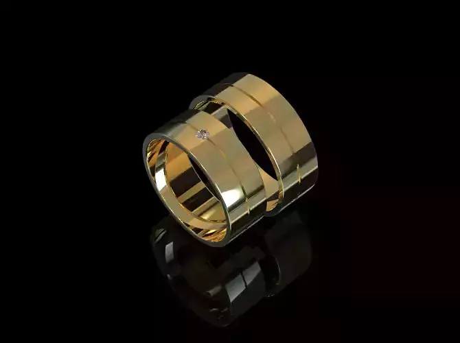 Two Wedding Diamond rings  3d printable 