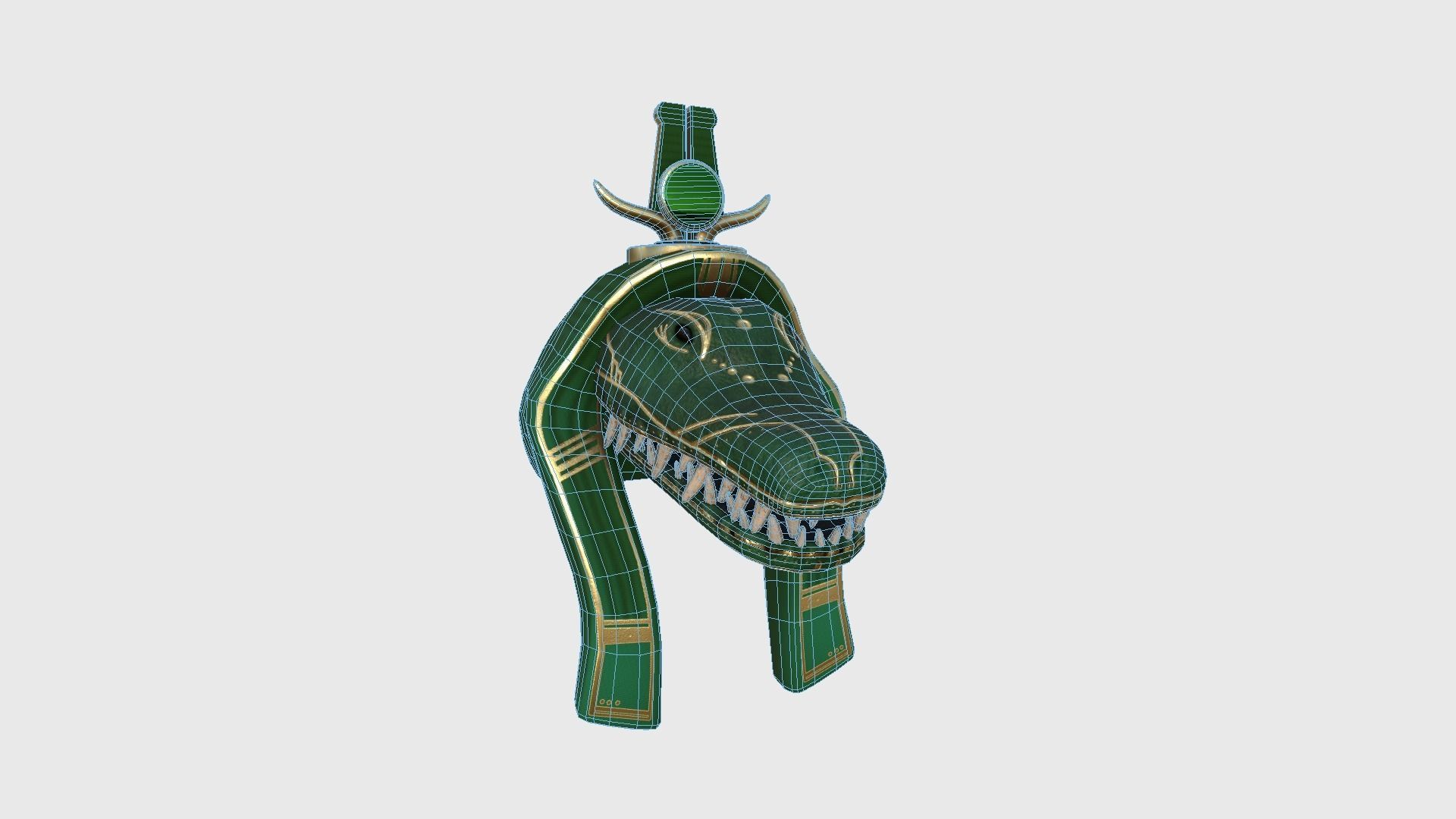 Sobek Mask A03 - Egyptian Gods Character Clothing Low-poly 3D model_6