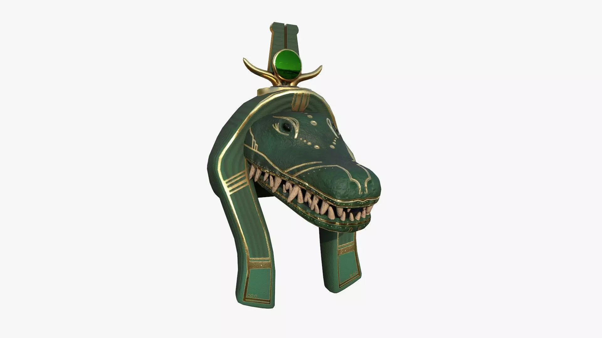 Sobek Mask A03 - Egyptian Gods Character Clothing Low-poly 3D model_0