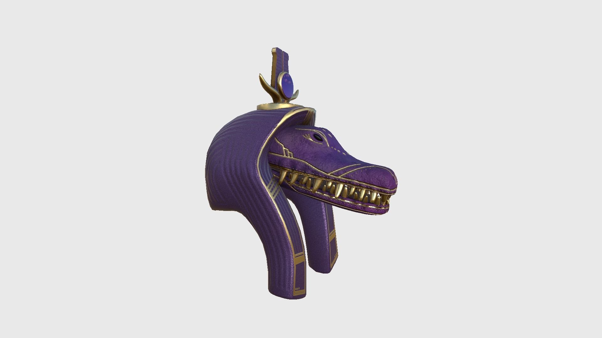 Sobek Mask A02 - Egyptian Gods Character Clothing Low-poly 3D model_2