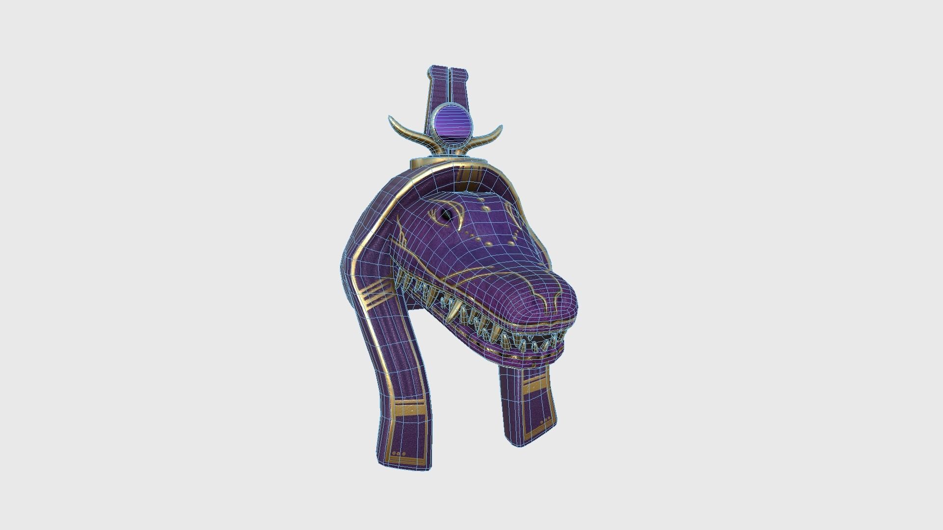 Sobek Mask A02 - Egyptian Gods Character Clothing Low-poly 3D model_6