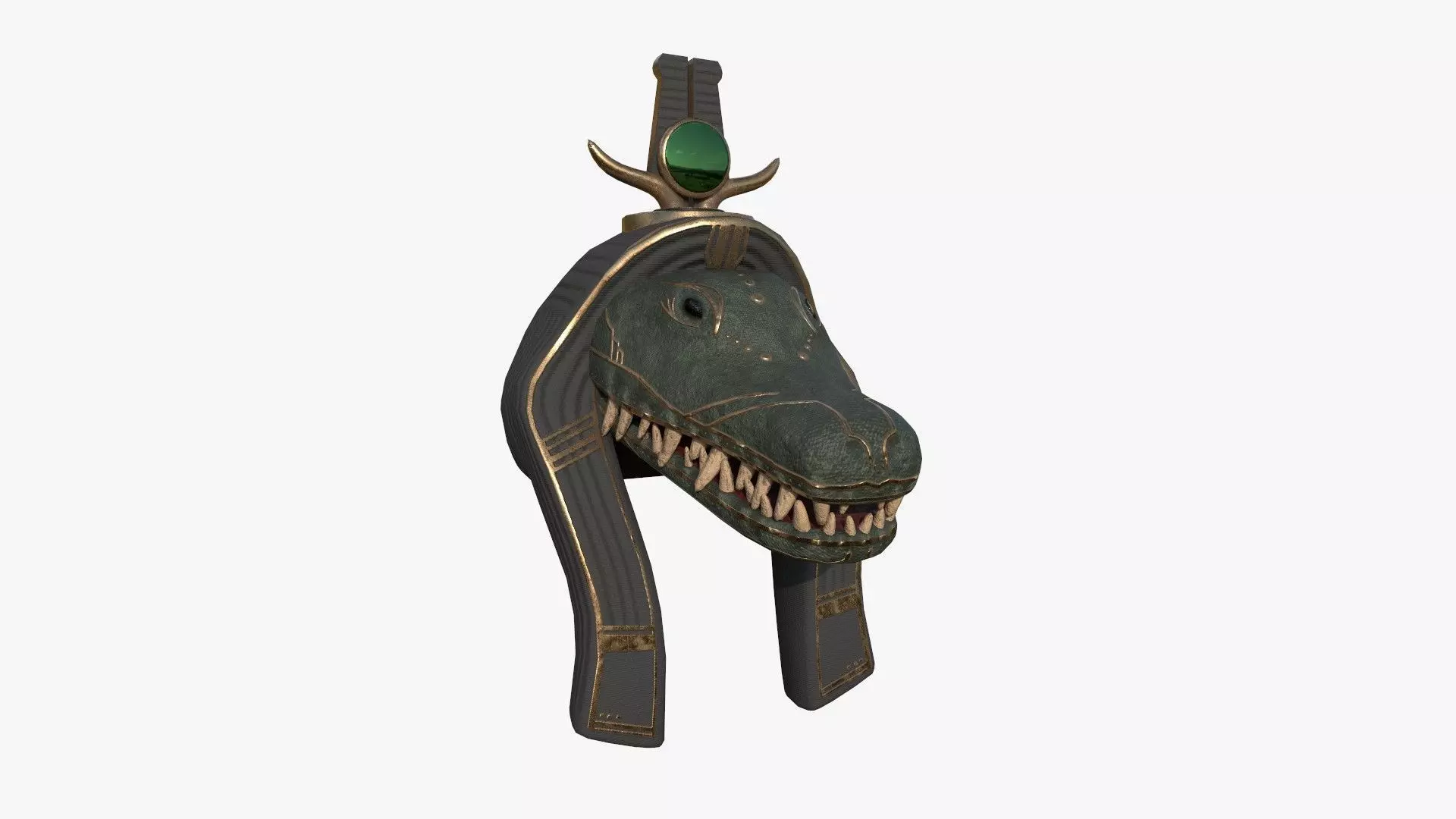 Sobek Mask A01 - Egyptian Gods Character Clothing Low-poly 3D model_0