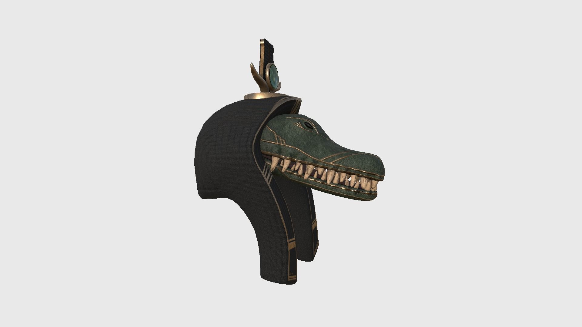 Sobek Mask A01 - Egyptian Gods Character Clothing Low-poly 3D model_2