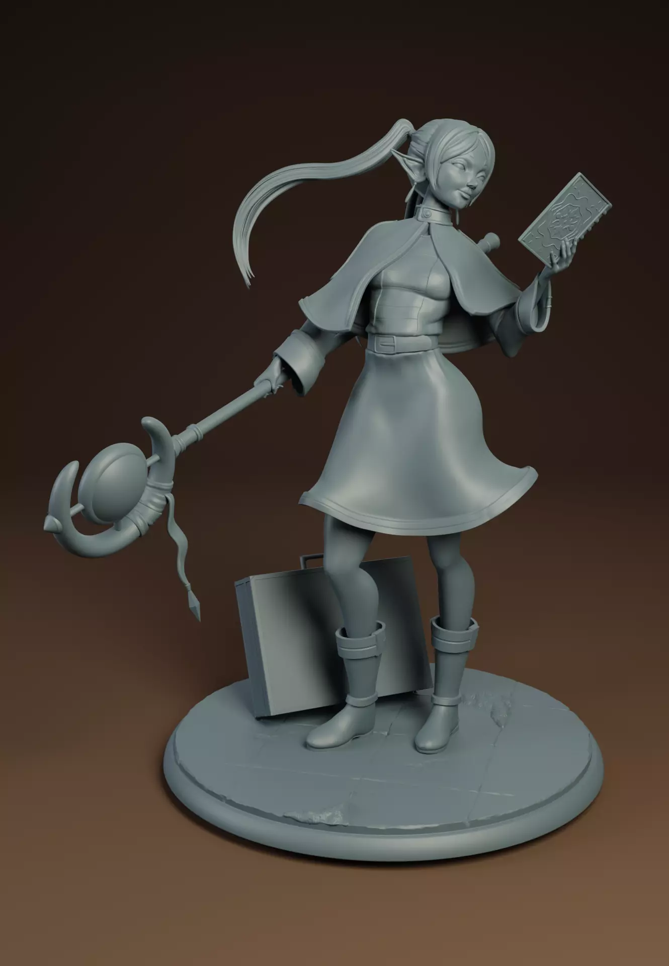 Frieren Reading  sculpture 20 cm 3D print model_0