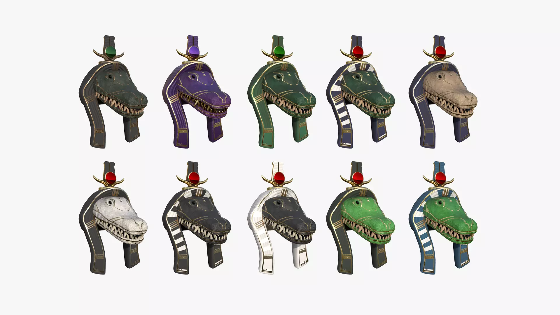 10 Sobek Mask A Collection - Egyptian Gods Character Clothing  _0