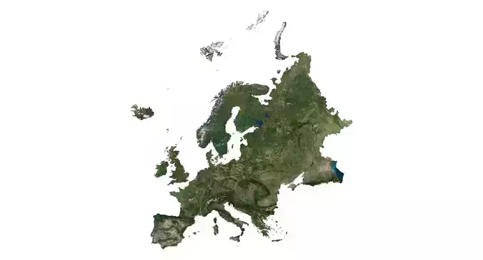 Europe Terrain 3D Map 3D model