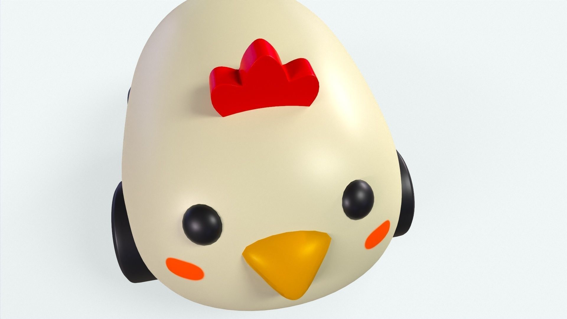 Cartoon Chicken Car Cute Low-poly 3D model_10