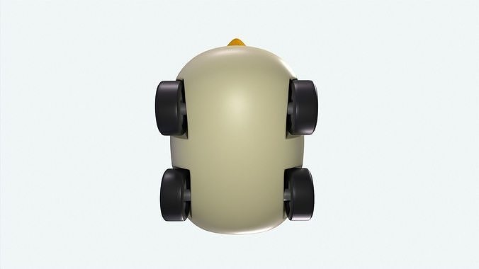 Cartoon Chicken Car Cute Low-poly 3D model 5