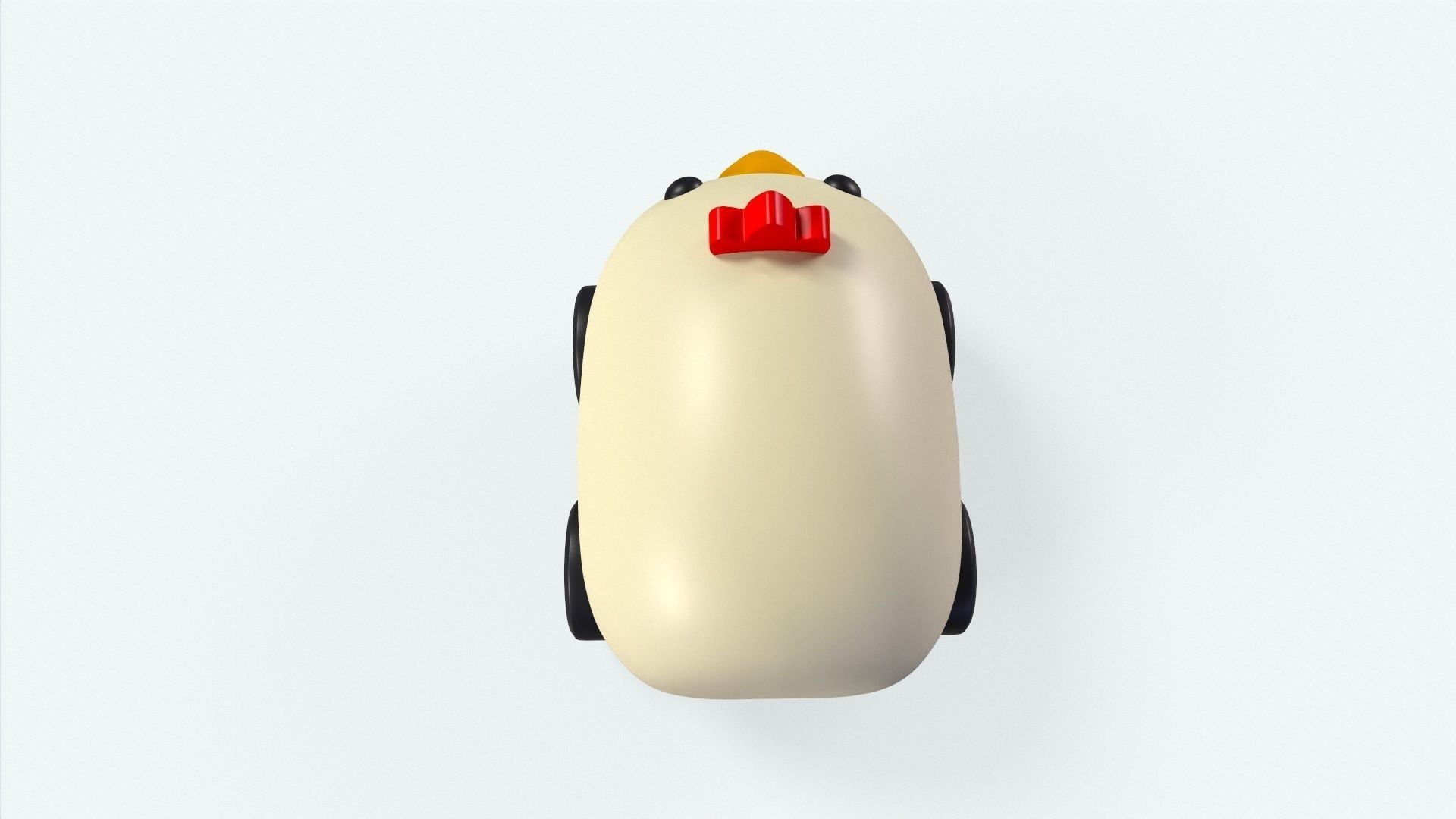 Cartoon Chicken Car Cute Low-poly 3D model_9