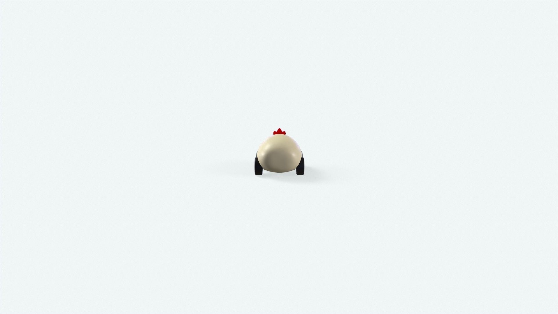 Cartoon Chicken Car Cute Low-poly 3D model_14