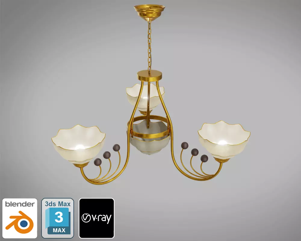 Ceiling Light 4 Low-poly 3D model