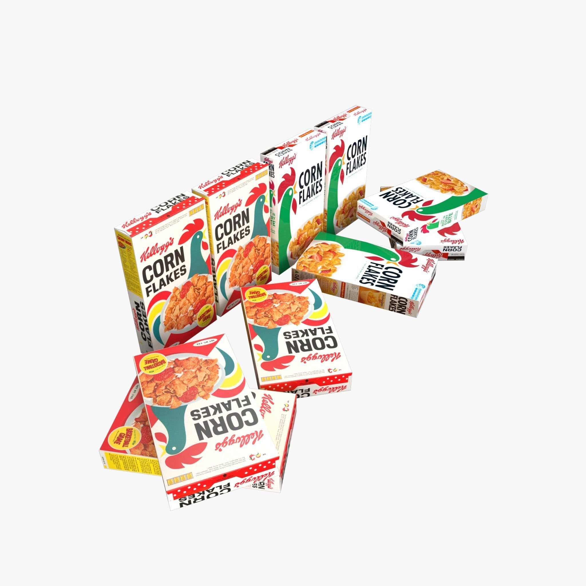 Corn Flakes Low-poly 3D model_10
