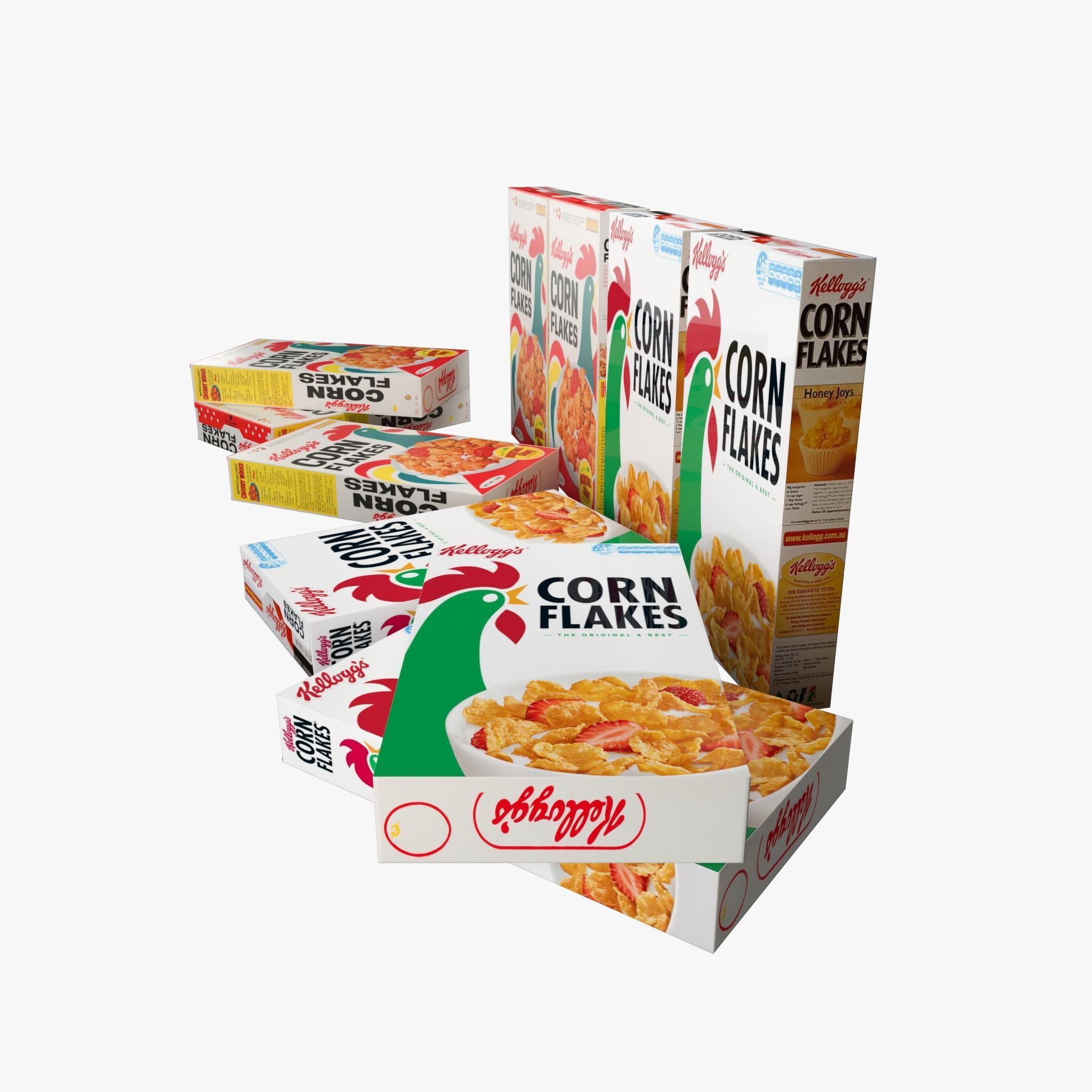 Corn Flakes Low-poly 3D model_11