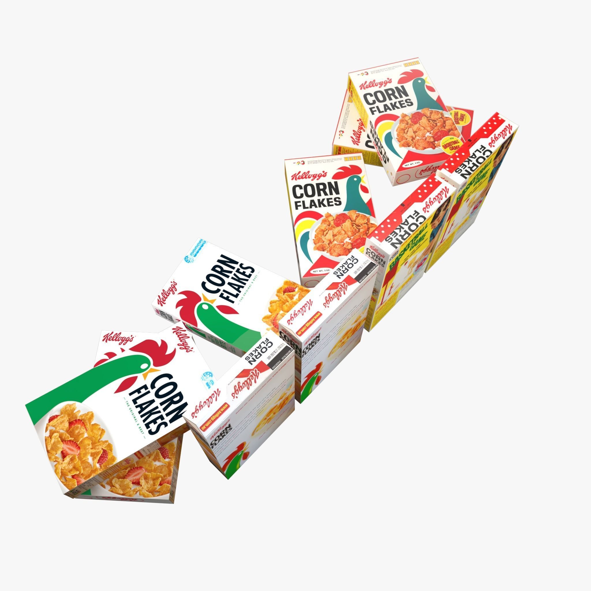 Corn Flakes Low-poly 3D model_12