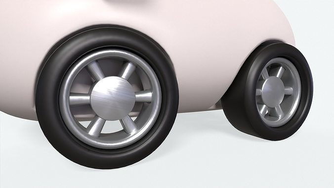 Cartoon Cow Car Cute Low-poly 3D model 4