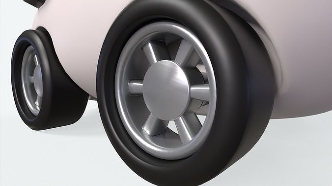 Cartoon Cow Car Cute Low-poly 3D model 7