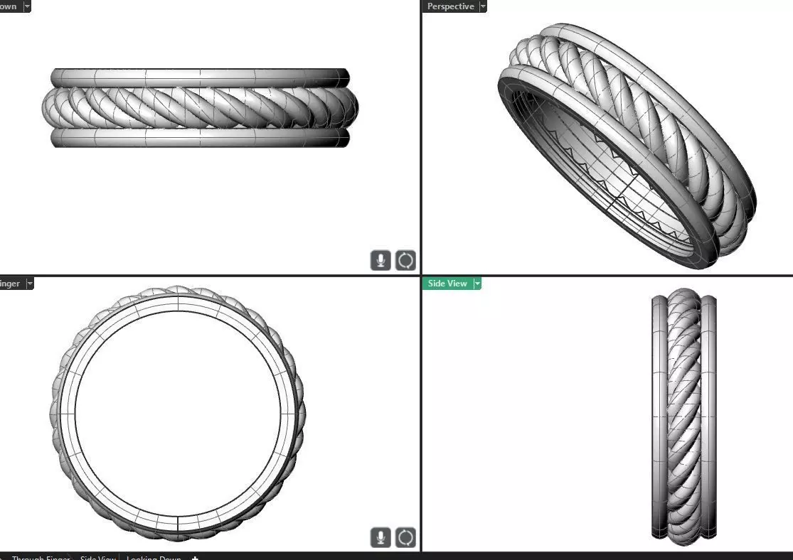 Mens twist wedding fashion band 3D print model_0