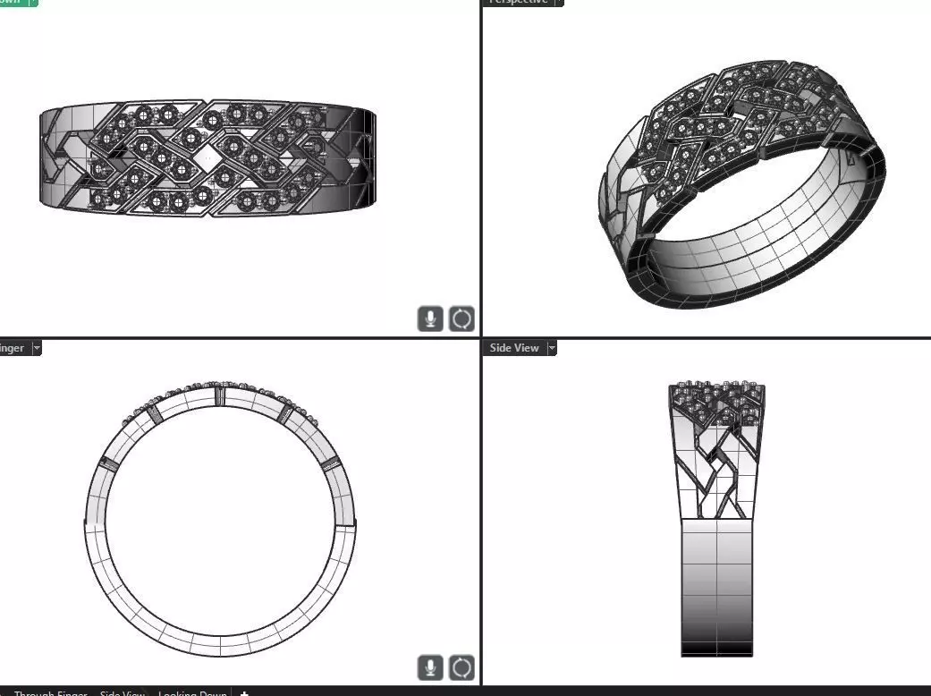 Ladies diamond band 3D print model_0