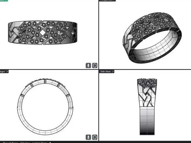 Ladies diamond band 3D print model