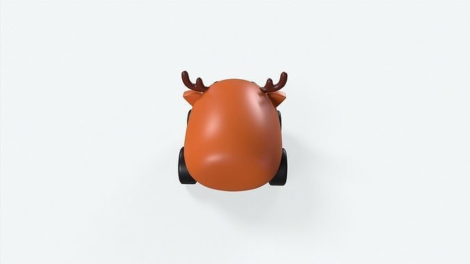 Cartoon Deer Car Cute Low-poly 3D model 3