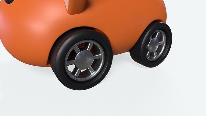 Cartoon Deer Car Cute Low-poly 3D model 6