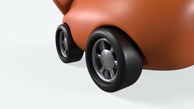 Cartoon Deer Car Cute Low-poly 3D model 7