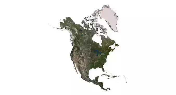 North America Terrain 3D Map
