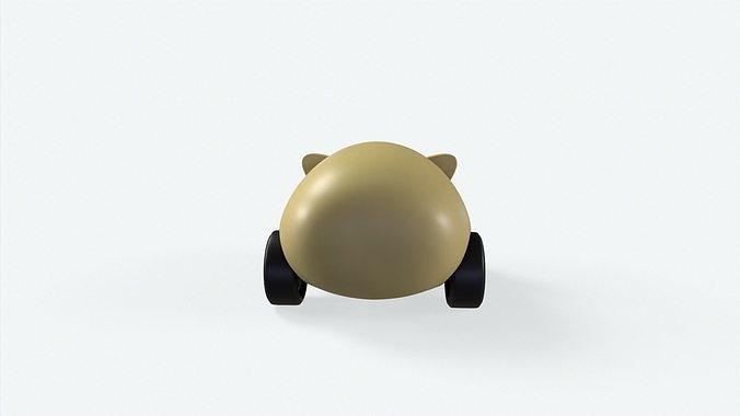Cartoon Dog Car Cute Low-poly 3D model 6