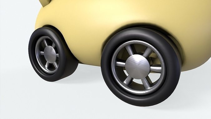 Cartoon Dog Car Cute Low-poly 3D model 5