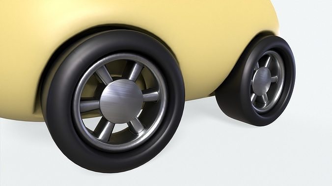 Cartoon Dog Car Cute Low-poly 3D model 3