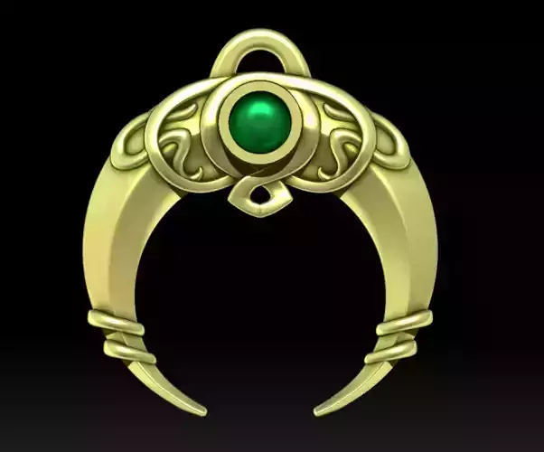 Pendant moon Crescent Celtic moon neclace 3D print model