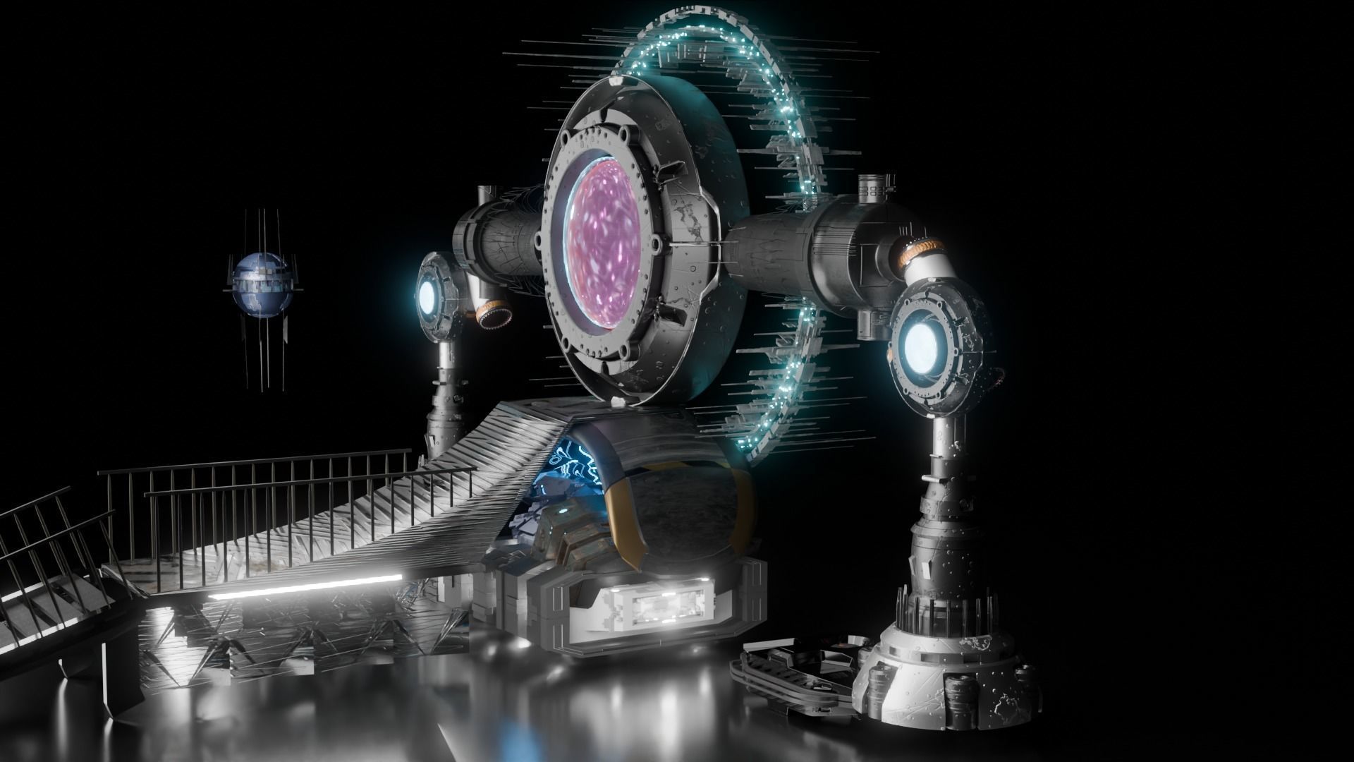 sci fi portal   3D model_4