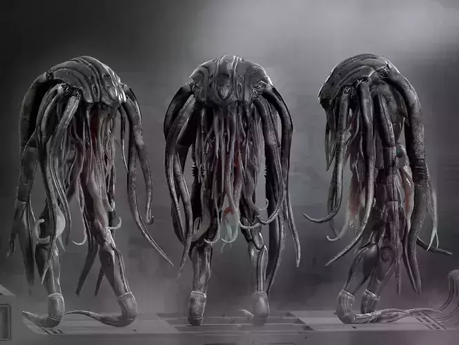 Sci Fi Alien Octopus Low-poly 3D model