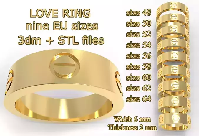 love ring 3D print model