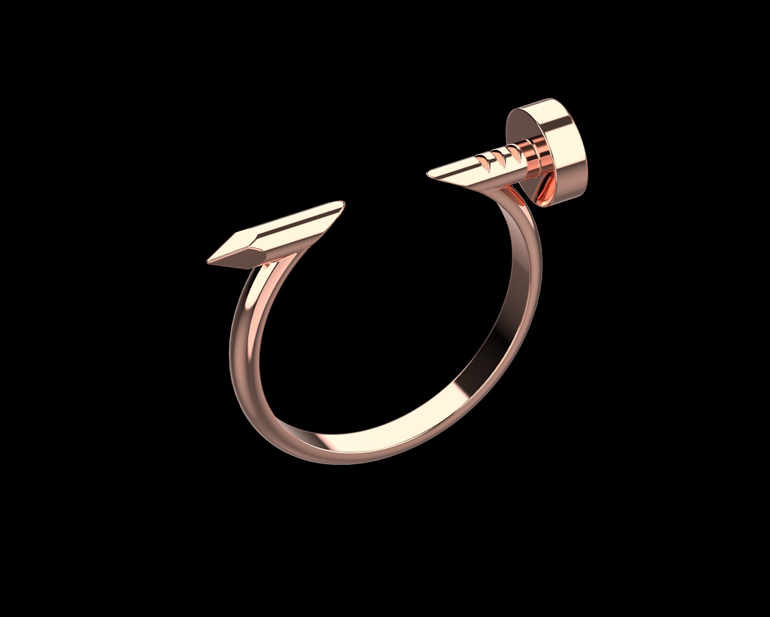 Nail Ring In the finger 21 Size N99 3D print model_16