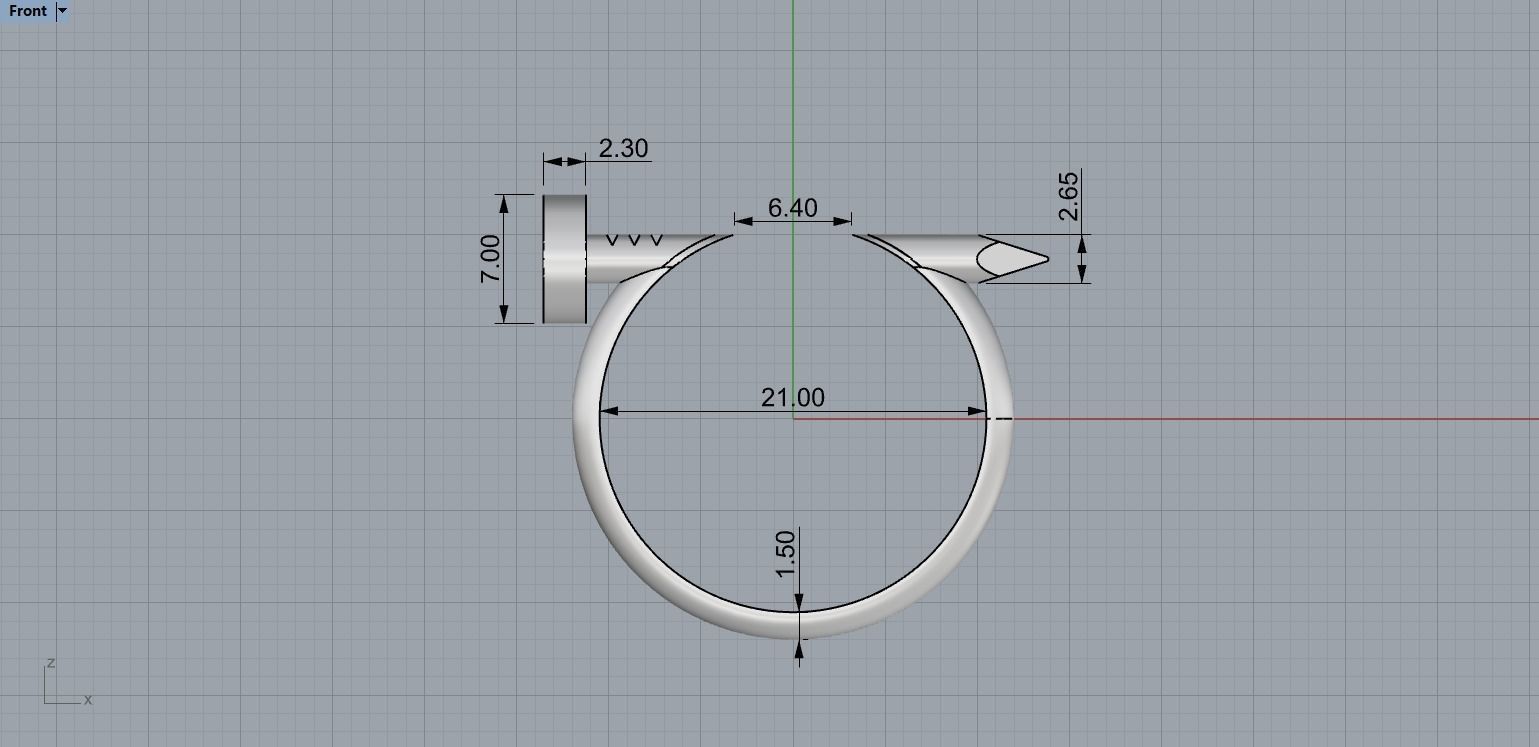 Nail Ring In the finger 21 Size N99 3D print model_7