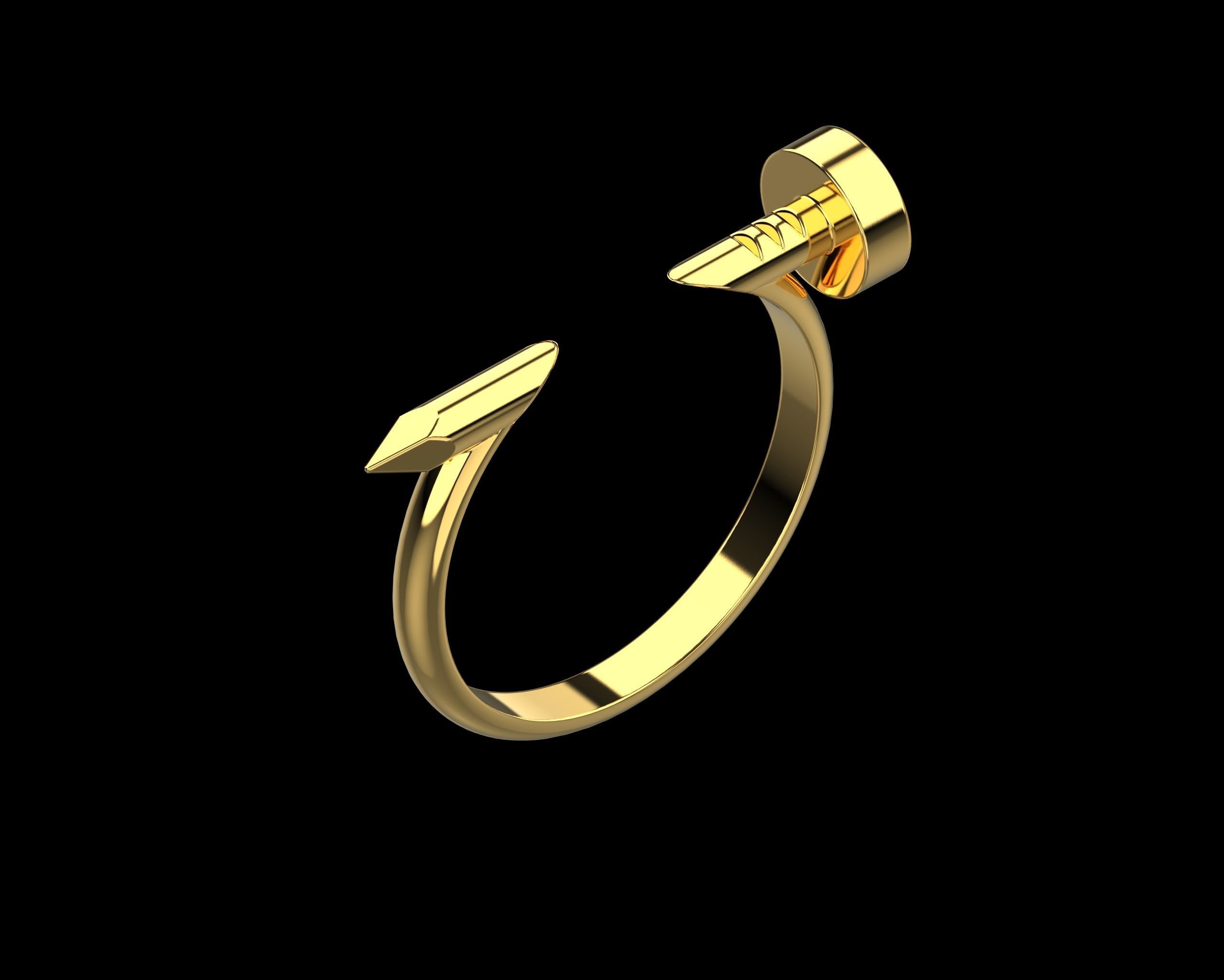 Nail Ring In the finger 21 Size N99 3D print model_4