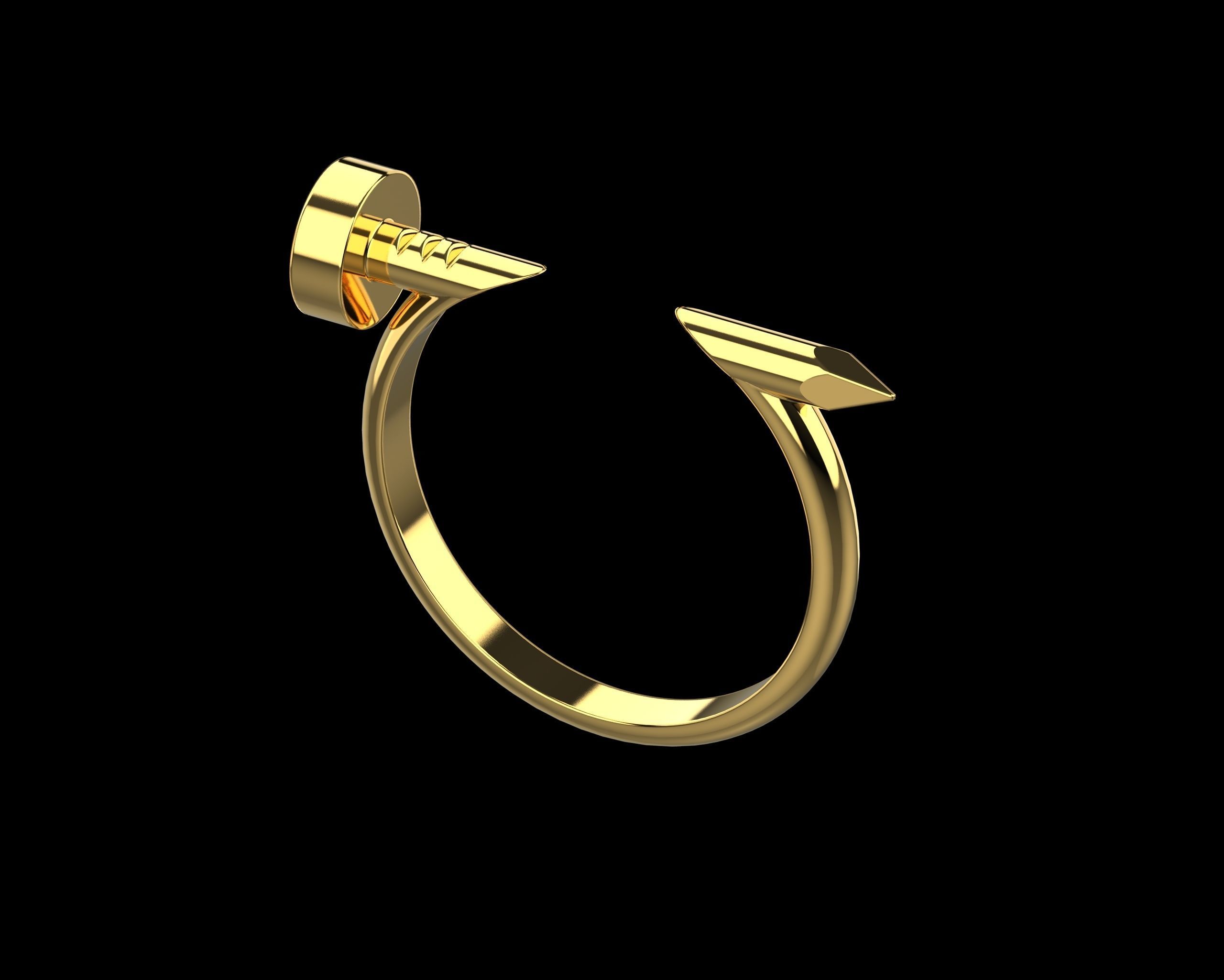 Nail Ring In the finger 21 Size N99 3D print model_5