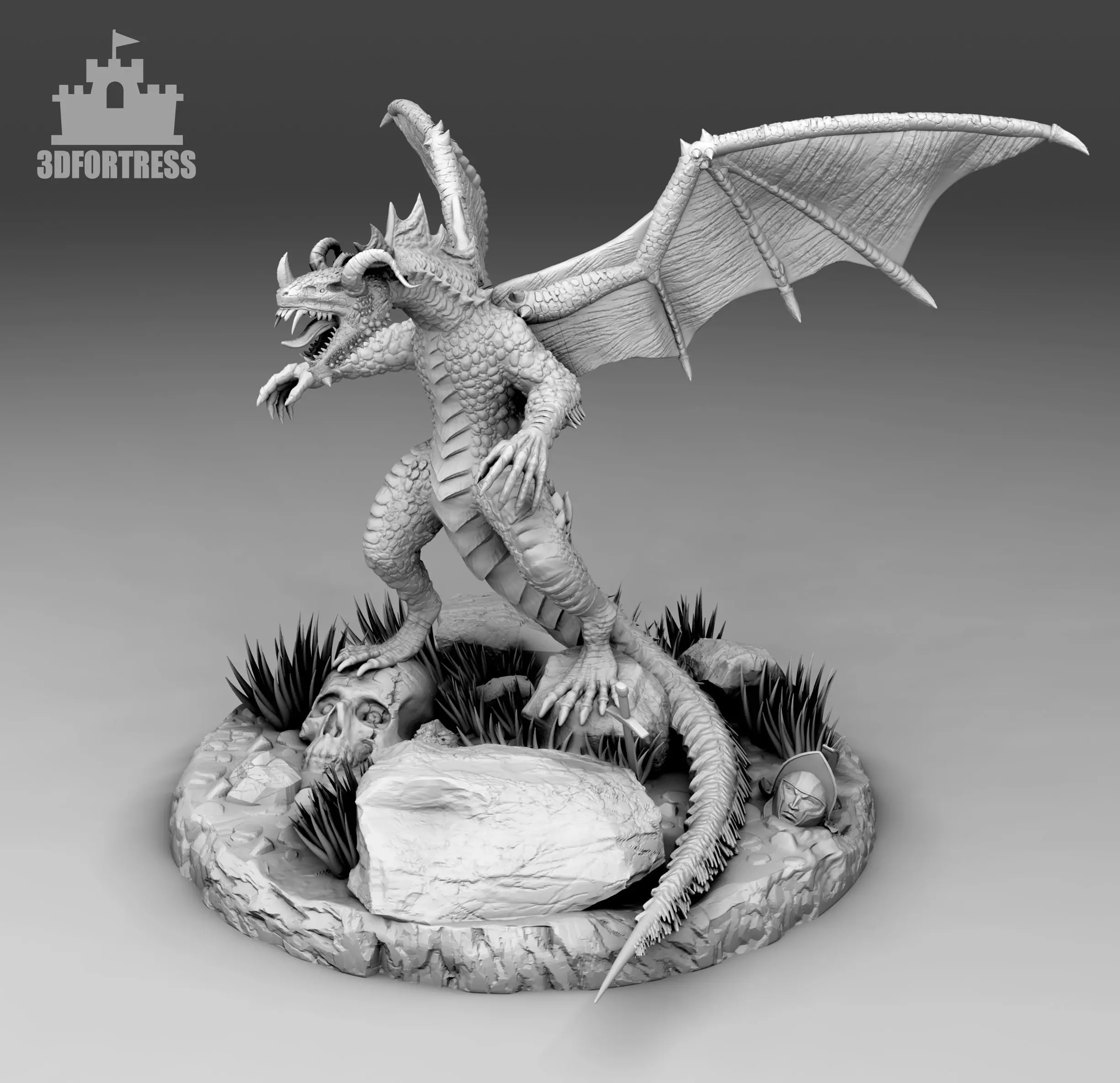 The Dragon in the swamp 3D print model_0