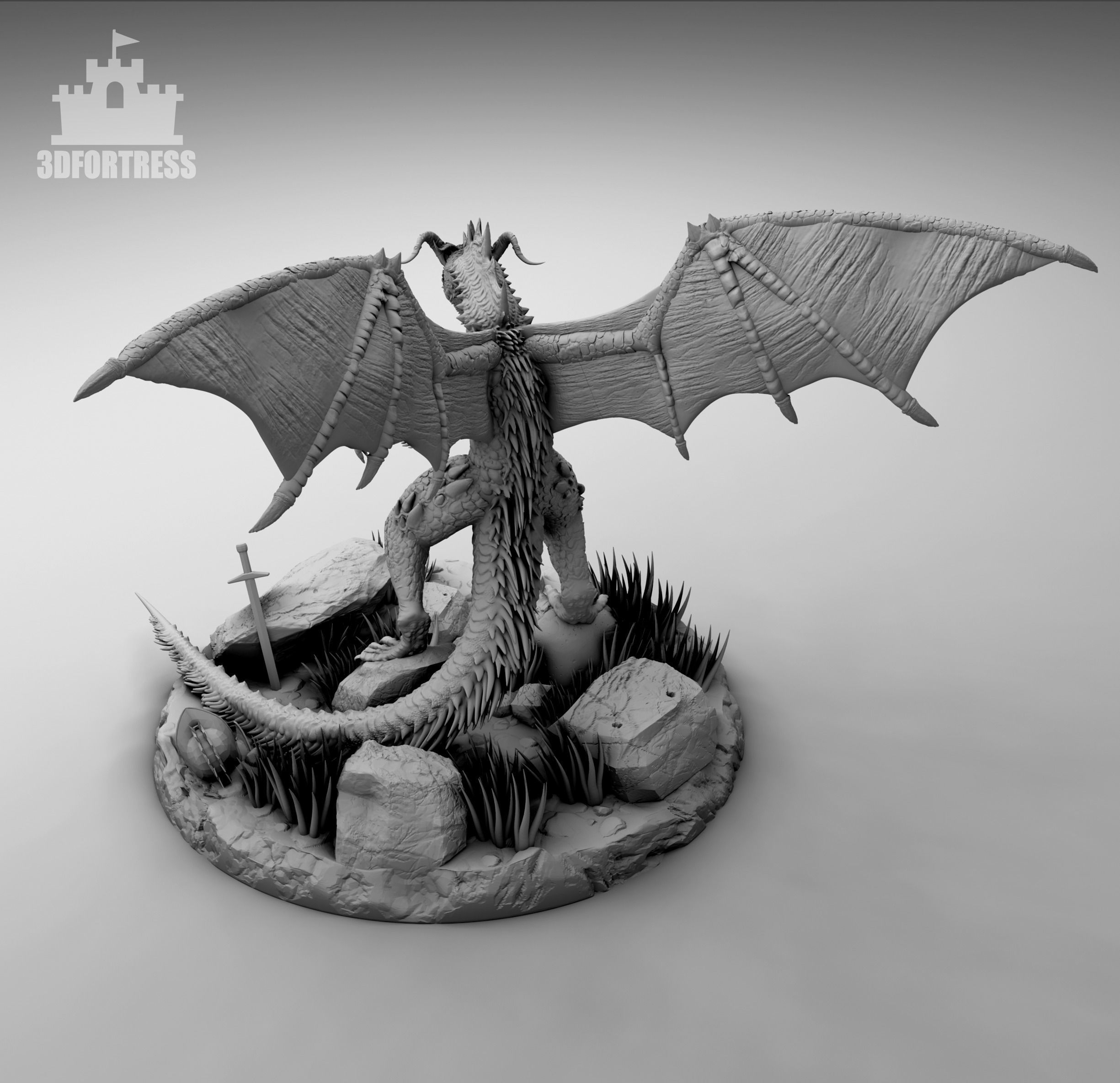 The Dragon in the swamp 3D print model_2