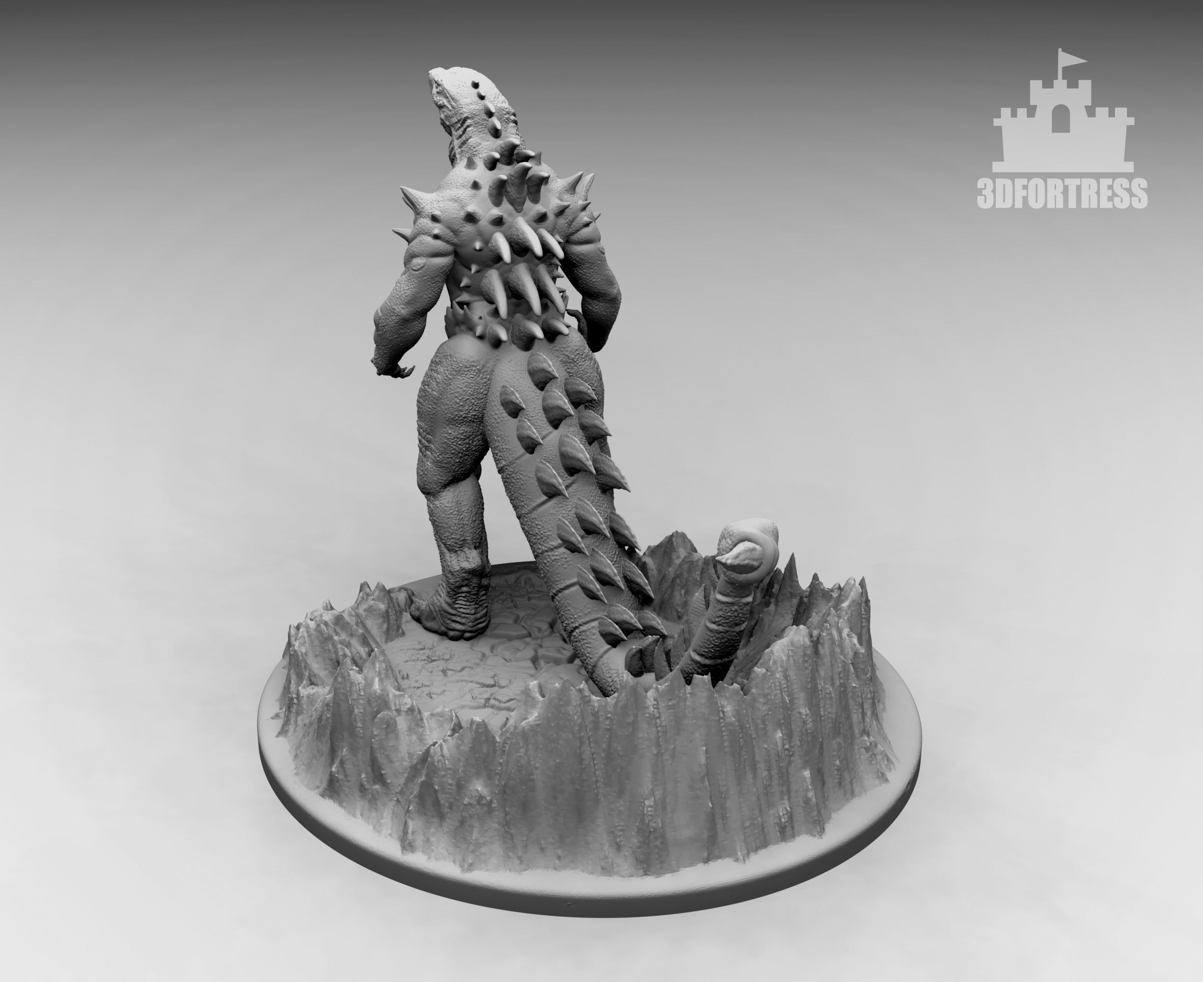 Humanoid dragon 3D print model_2