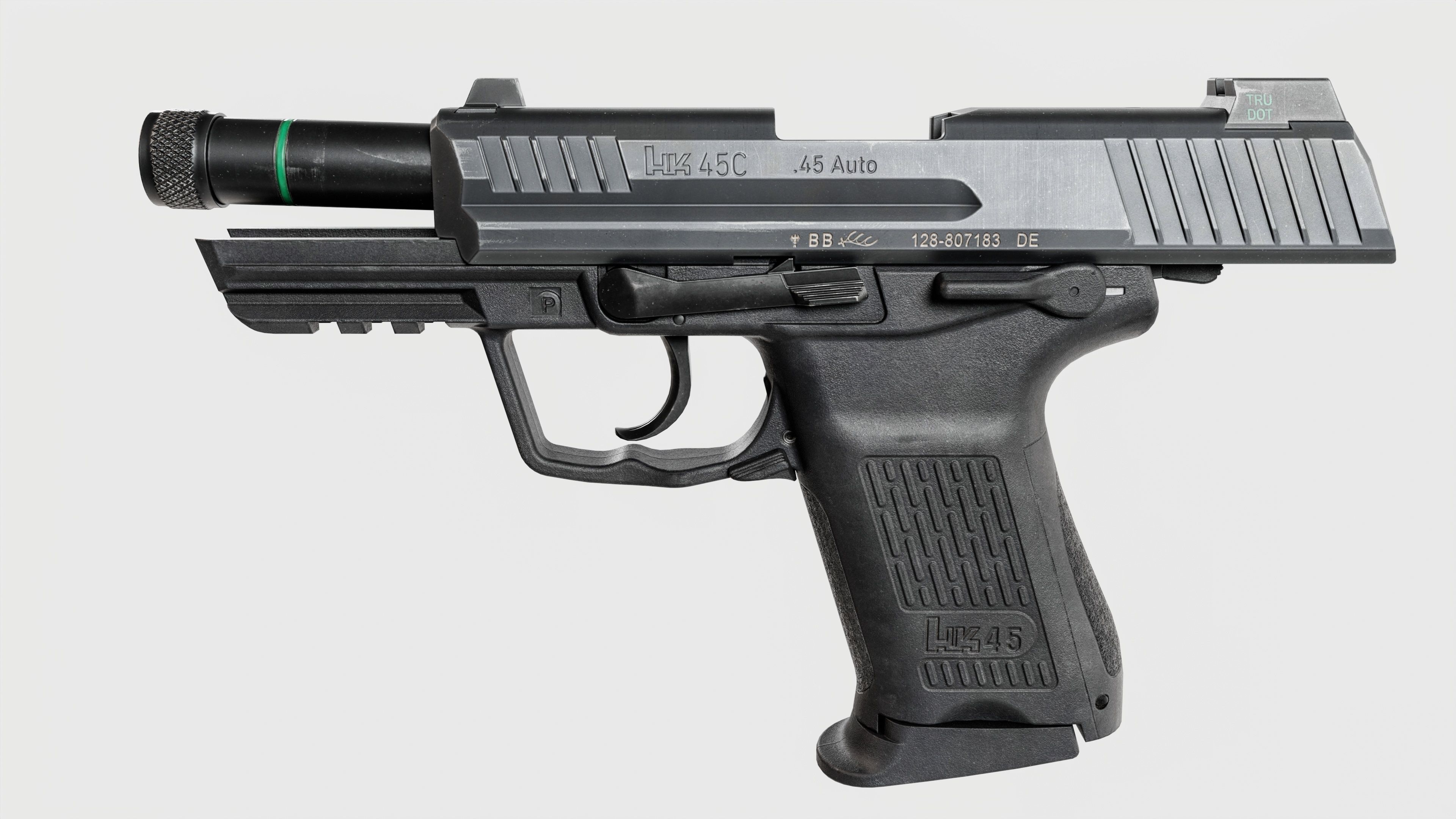 Heckler and Koch HK45 Compact Tactical MK24 45acp Handgun Low-poly 3D model_10