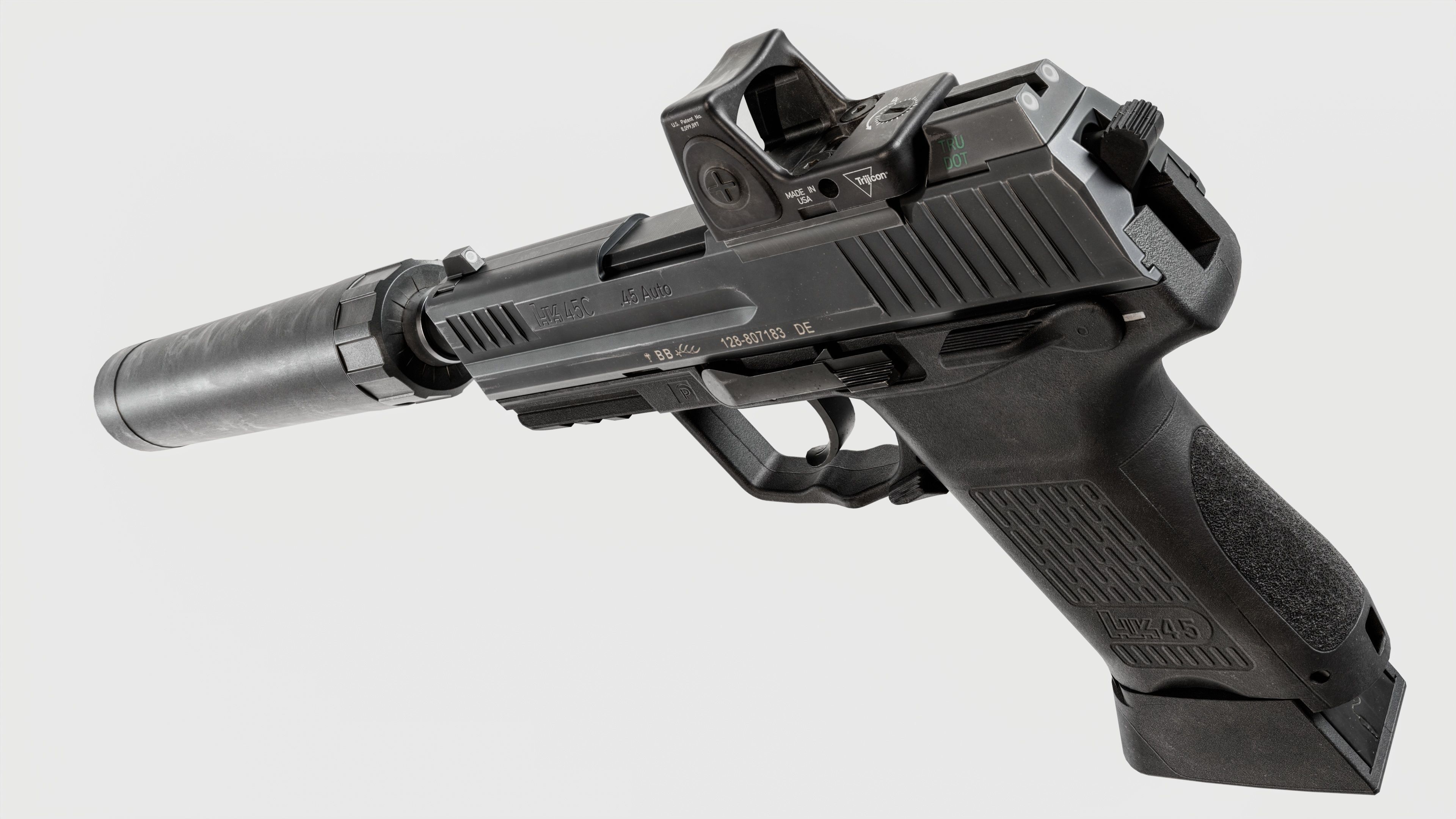 Heckler and Koch HK45 Compact Tactical MK24 45acp Handgun Low-poly 3D model_19