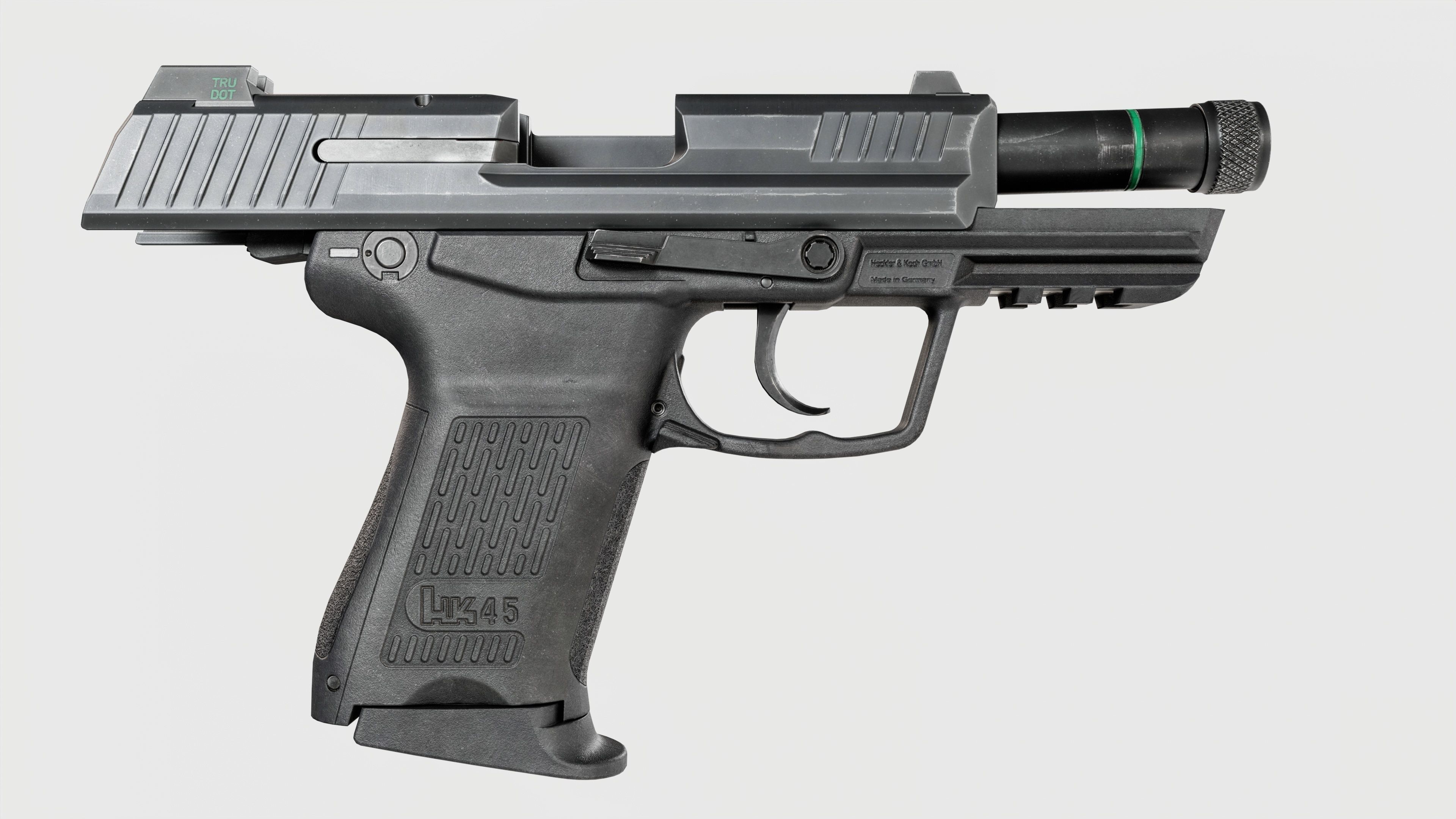 Heckler and Koch HK45 Compact Tactical MK24 45acp Handgun Low-poly 3D model_4