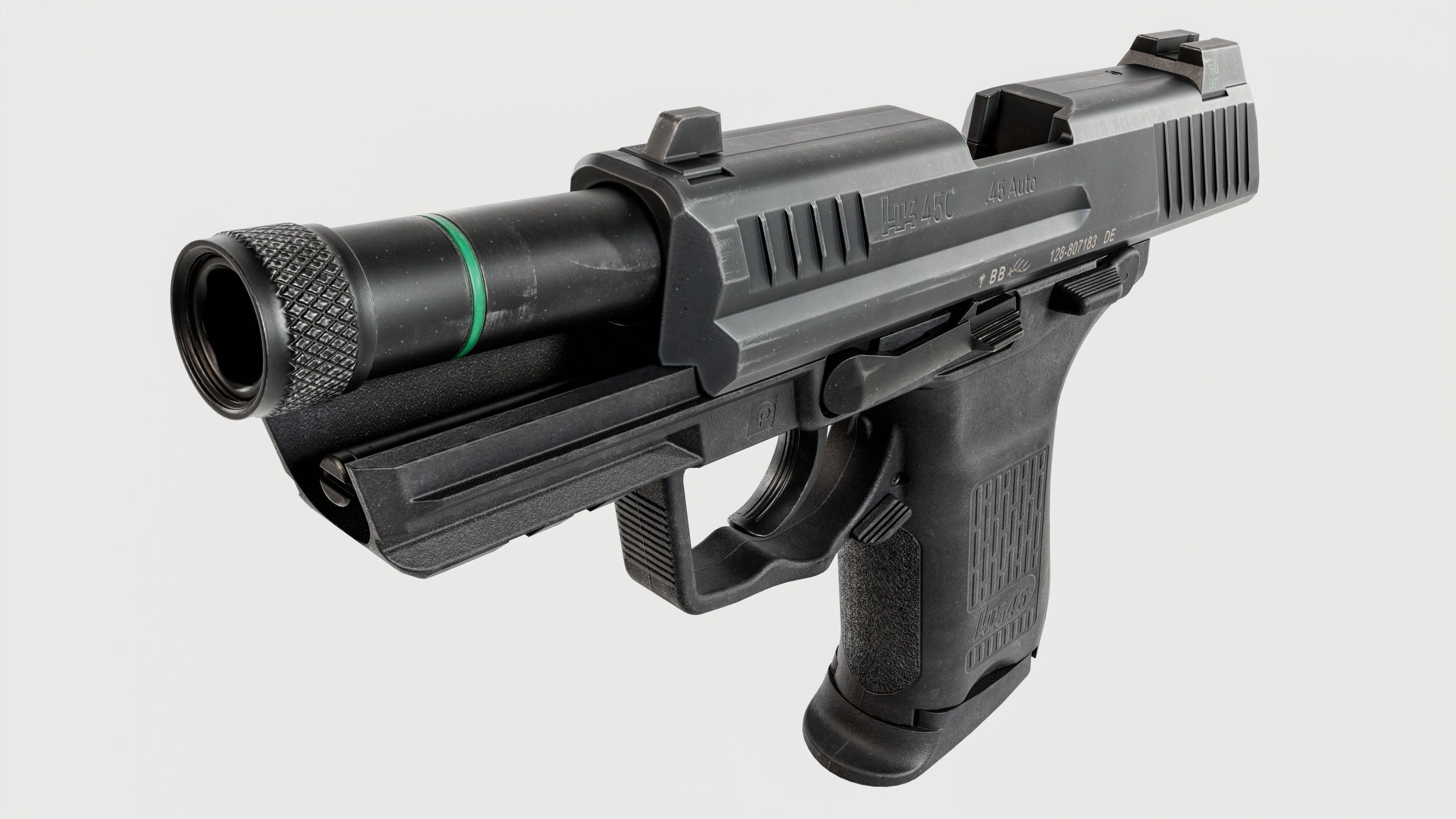 Heckler and Koch HK45 Compact Tactical MK24 45acp Handgun Low-poly 3D model_8