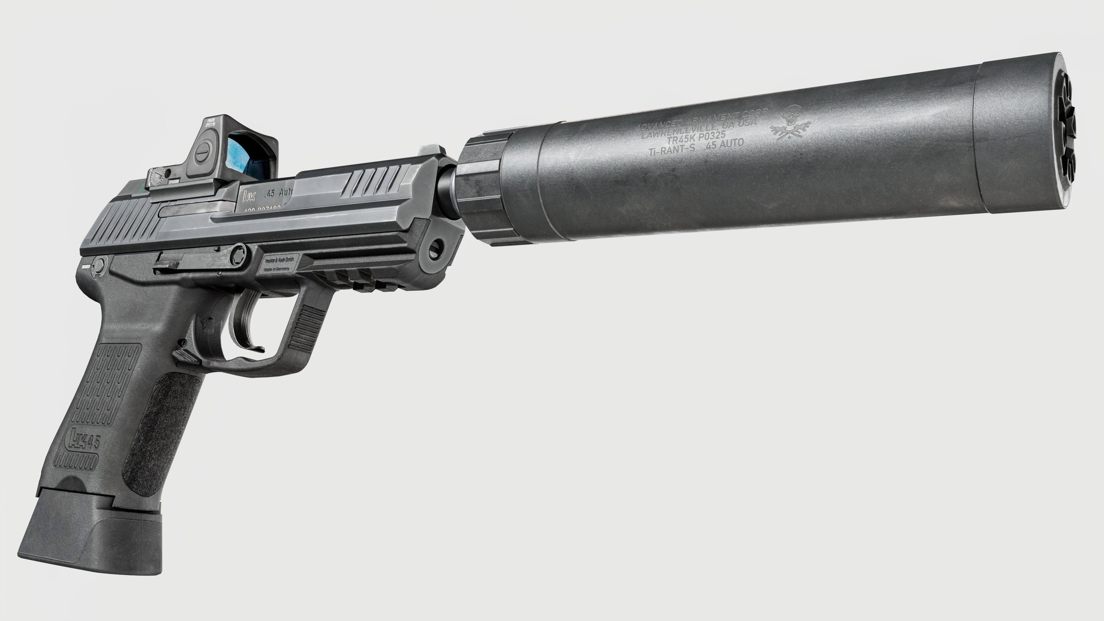 Heckler and Koch HK45 Compact Tactical MK24 45acp Handgun Low-poly 3D model_18