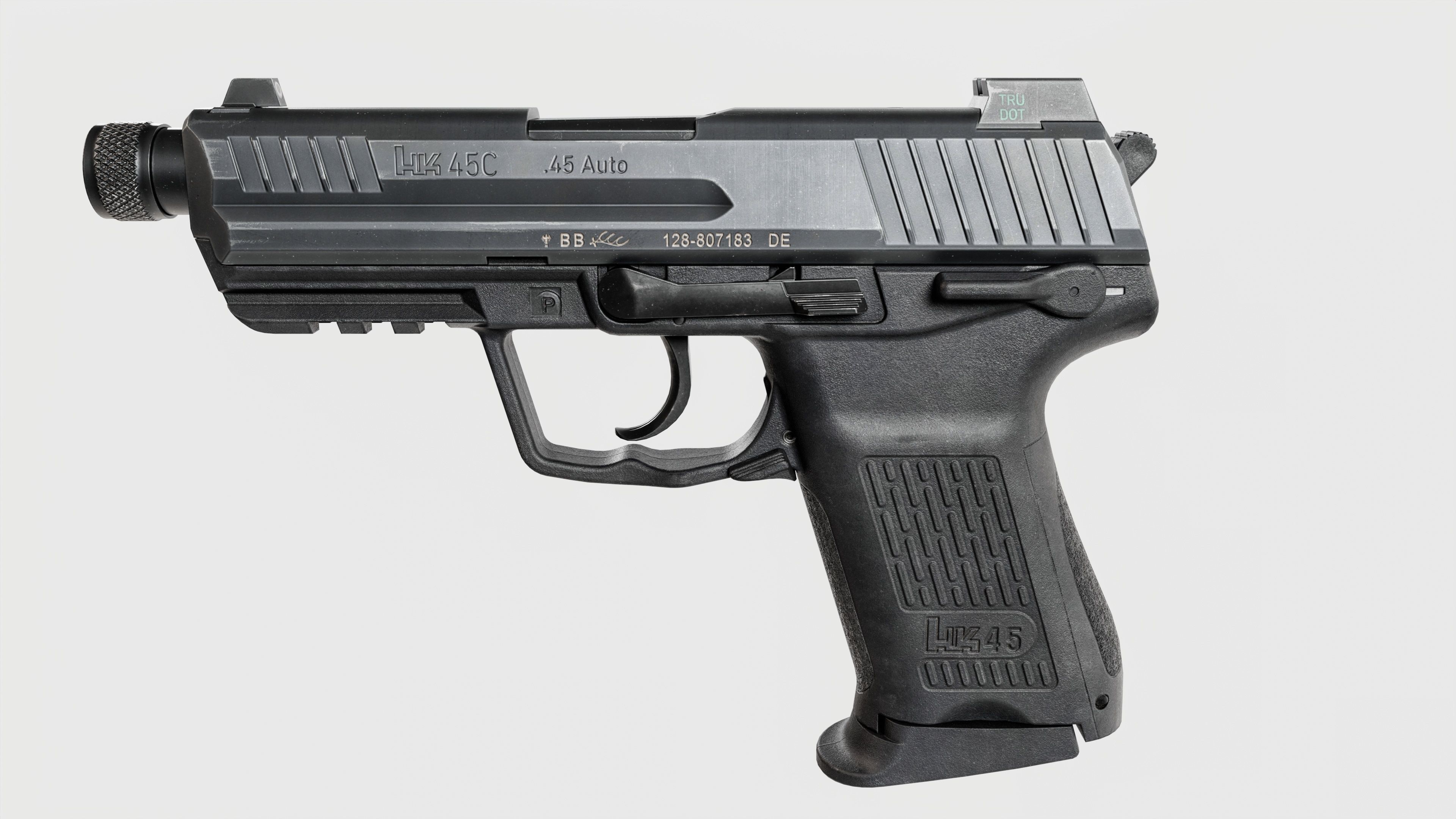 Heckler and Koch HK45 Compact Tactical MK24 45acp Handgun Low-poly 3D model_9