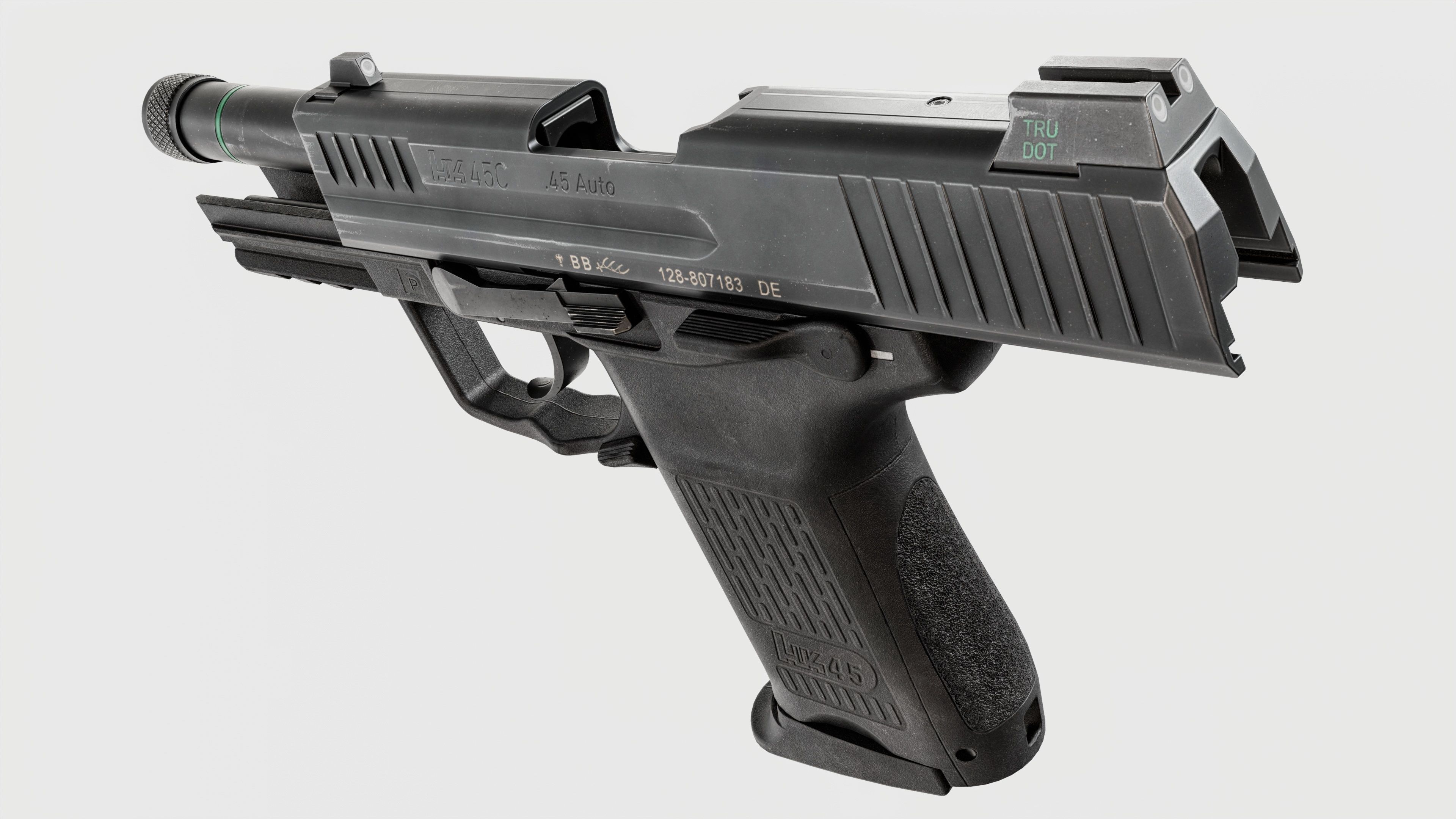 Heckler and Koch HK45 Compact Tactical MK24 45acp Handgun Low-poly 3D model_12