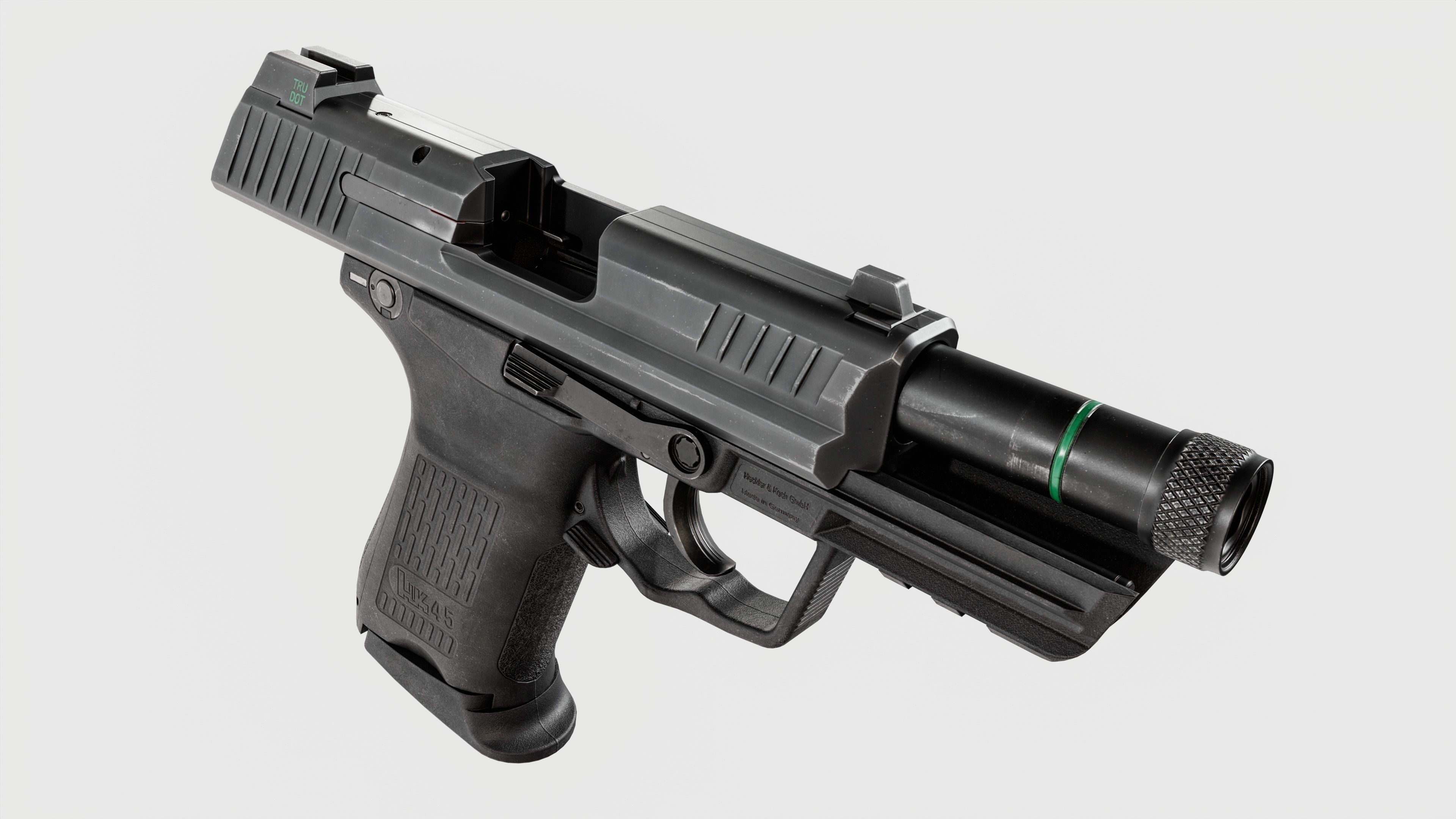 Heckler and Koch HK45 Compact Tactical MK24 45acp Handgun Low-poly 3D model_6